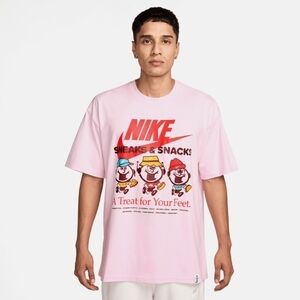 Nike Pink Graphic Men's T-Shirt Sneaks & Snacks Size Large L